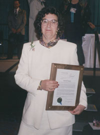 Jean Hebeler receives an Award - Courtesy of Jean Hebeler