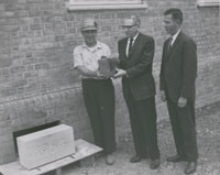 Time Capsule at Dedication - Photographer: Carl Schramm, Charles Beatty Papers